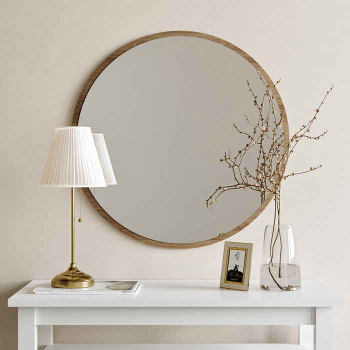 Hanah Home Espejo Decorativo Yuvarlak Ceviz A707 Nogal